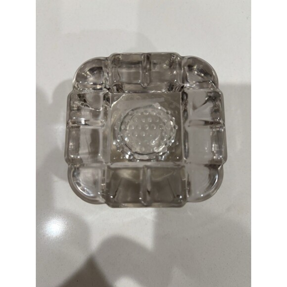 Early 1900s Crystal Inkwell Antique Ink Bottle  Glass 2" Tall - Picture 3 of 5